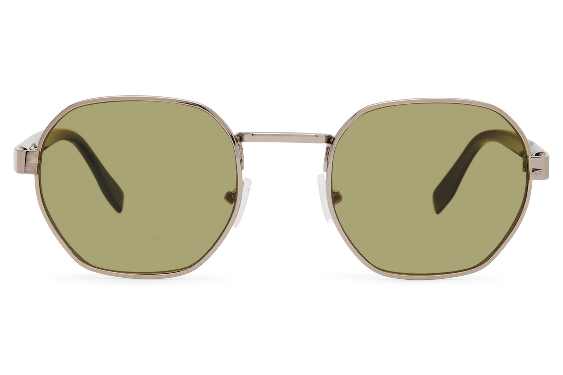 London eco geometric sunglasses copper metal frame khaki green recycled lens UV protection sustainable eco-friendly men women vintage retro outdoor summer free UK Europe shipping Sunglass Station