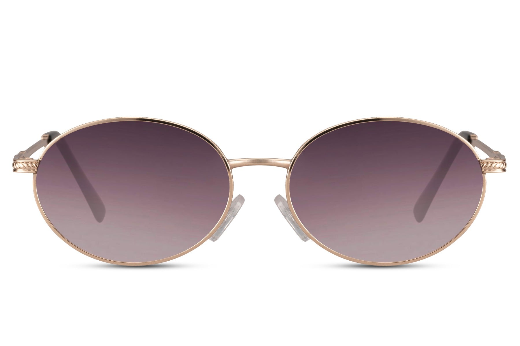 London oval sunglasses for men and women with gold lightweight metal frame and purple mauve gradient UV protection lens – unisex urban street style retro shades for everyday wear and city styling, free delivery across UK and Europe from Sunglass Station