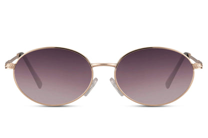 London oval sunglasses for men and women with gold lightweight metal frame and purple mauve gradient UV protection lens – unisex urban street style retro shades for everyday wear and city styling, free delivery across UK and Europe from Sunglass Station