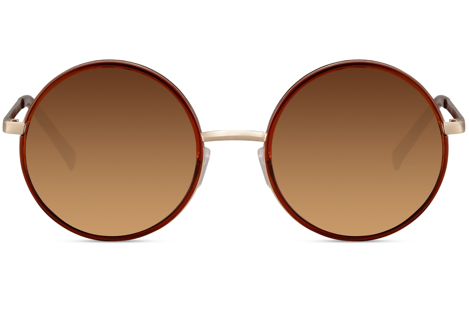London round oversized sunglasses women silver metal frame warm brown cognac gradient polycarbonate lens UV400 protection elegant retro glamorous summer city beach holiday brunch free UK Europe shipping Sunglass Station