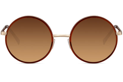London round oversized sunglasses women silver metal frame warm brown cognac gradient polycarbonate lens UV400 protection elegant retro glamorous summer city beach holiday brunch free UK Europe shipping Sunglass Station