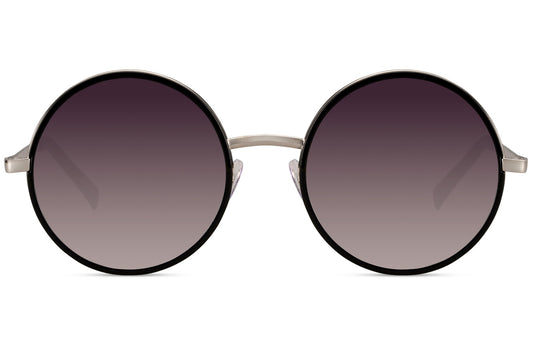 London round oversized sunglasses women silver metal frame grey mauve gradient polycarbonate lens UV400 protection sophisticated minimalist elegant everyday London city summer wear free UK Europe delivery Sunglass Station