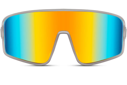 london style bold sports sunglasses with gradient mirrored lens