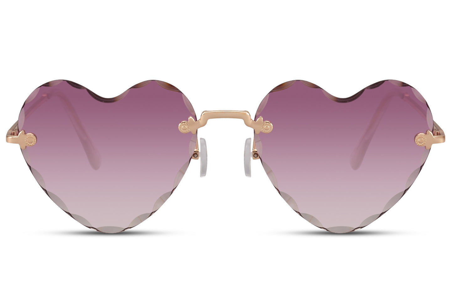 london trending heart sunglasses with metallic temples
