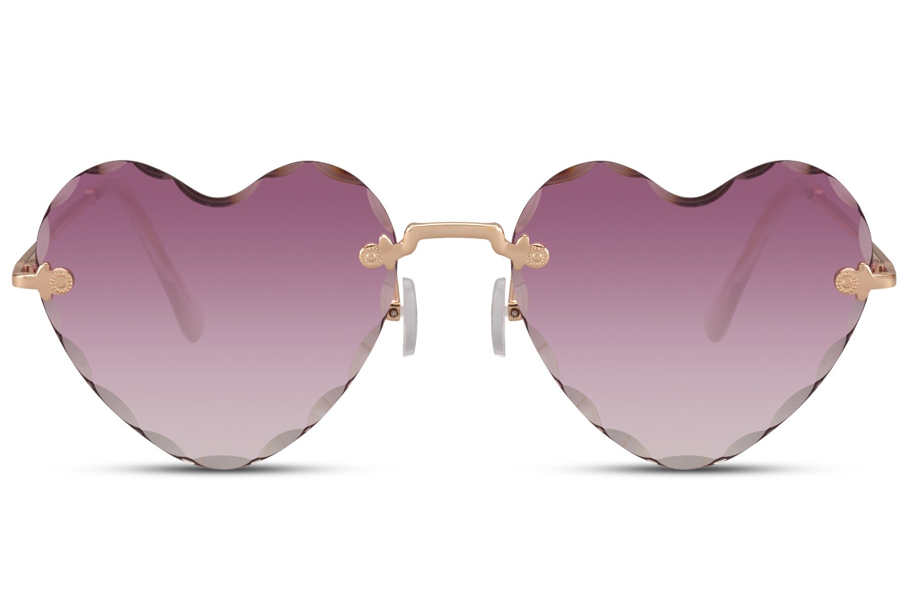 london trending heart sunglasses with metallic temples