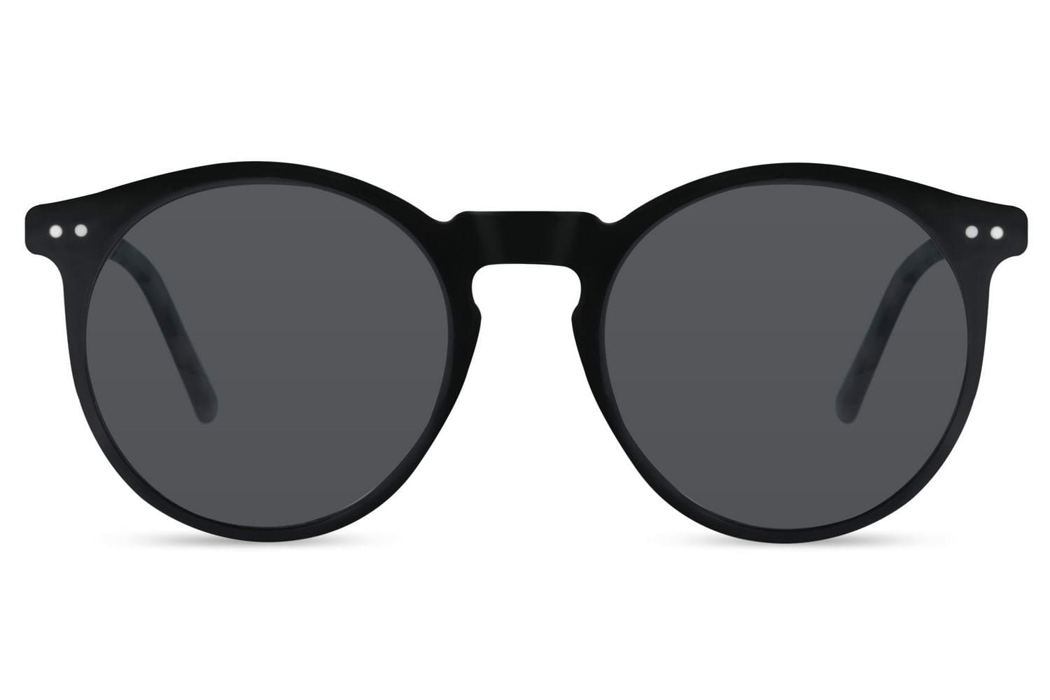 Luxury round sunglasses black 1.1mm TAC polarised lens acetate frame women men