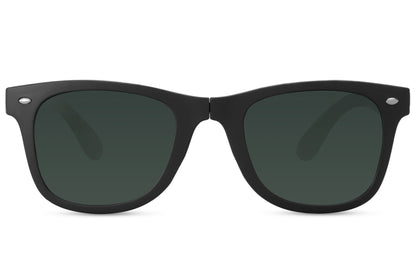 matte black frame wayfarer sunglass for men, easy to carry, lightweight with minimal design