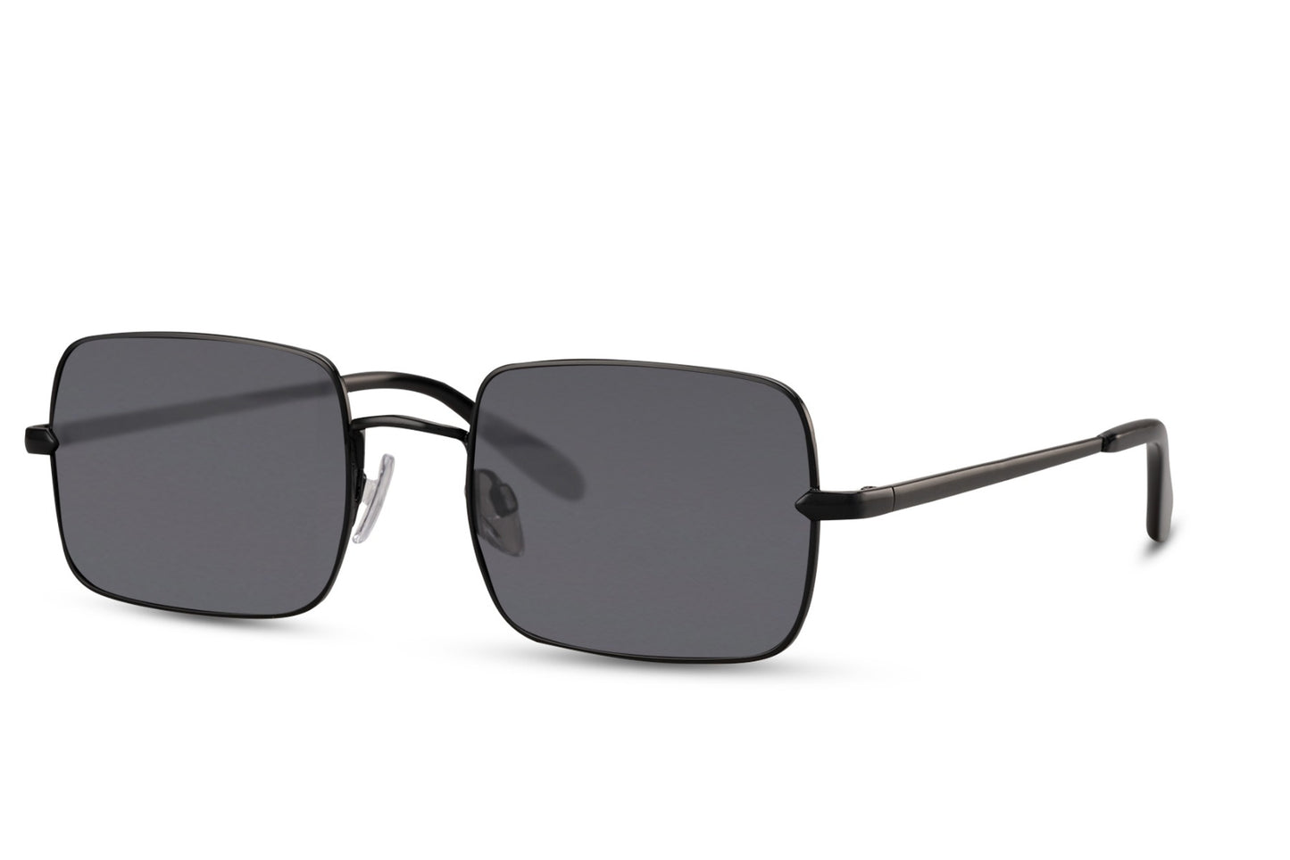 Metal frame retro rectangle sunglasses with silver lightweight metal frame and dark grey UV400 lens – refined retro rectangle shades for work, weekend getaways and outdoor events, free delivery across UK and Europe from Sunglass Station
