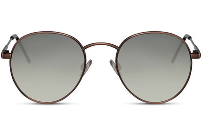 Metal frame round sunglasses gold metal frame grey smoke gradient lens 100% UV400 protection men women sophisticated minimalist lightweight everyday city summer driving free UK Europe shipping Sunglass Station
