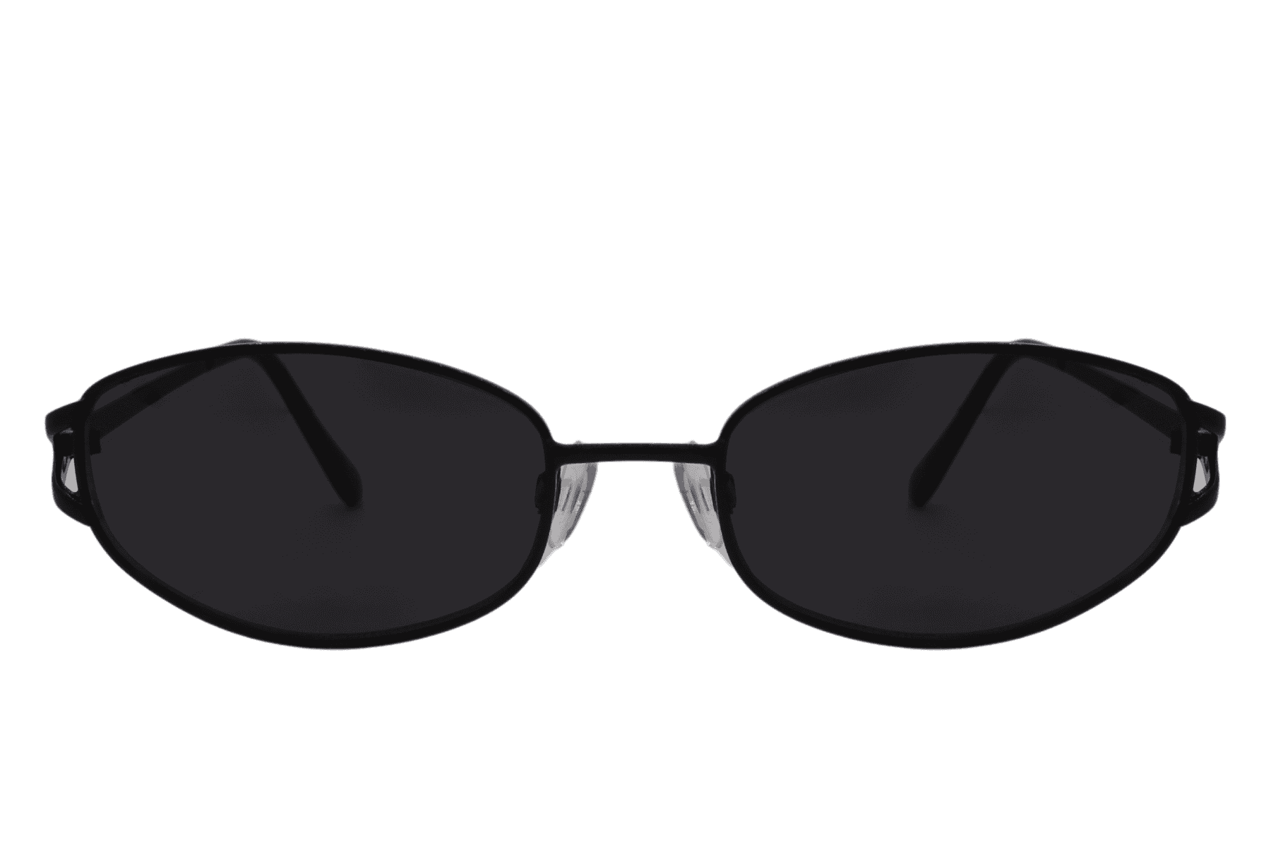 Metal oval sunglasses with black frame and black lens – sleek unisex retro shades for men and women, minimalist designer-style eyewear for city and travel wear, free delivery UK and Europe from Sunglass Station