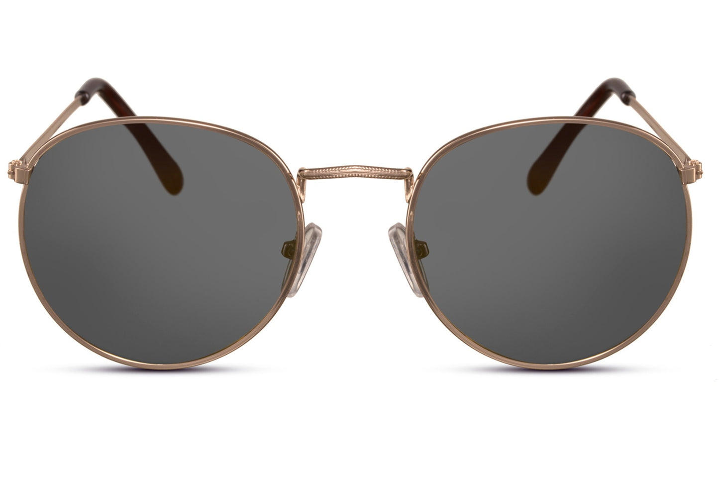 Milan retro round sunglasses black metal frame dark grey recycled lens 100% UV400 protection men women sophisticated everyday city summer wear free UK Europe delivery Sunglass Station