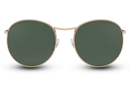 Milan retro round sunglasses black metal frame green recycled lens 100% UV400 protection men women vintage retro summer outdoor festival eyewear free UK Europe delivery Sunglass Station