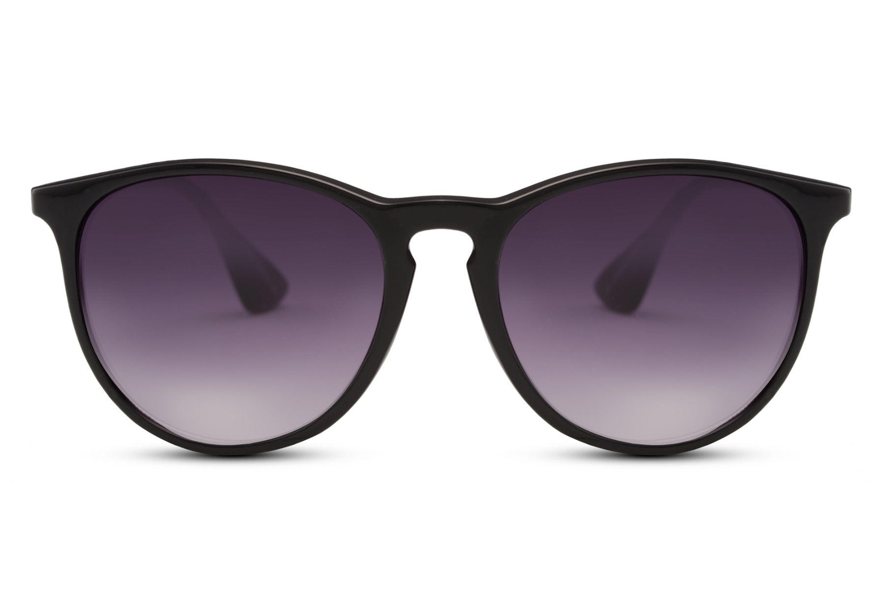 Milan round tinted sunglasses black metal polycarbonate frame mauve purple gradient lens 100% UV400 protection women bold statement Italian inspired retro summer festival city beach eyewear free UK Europe shipping Sunglass Station