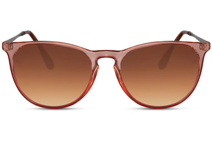 Milan round tinted sunglasses brown animal print metal frame warm brown lens lightweight 100% UV400 protection men women sustainable retro boho comfortable all-day summer city free UK Europe delivery Sunglass Station