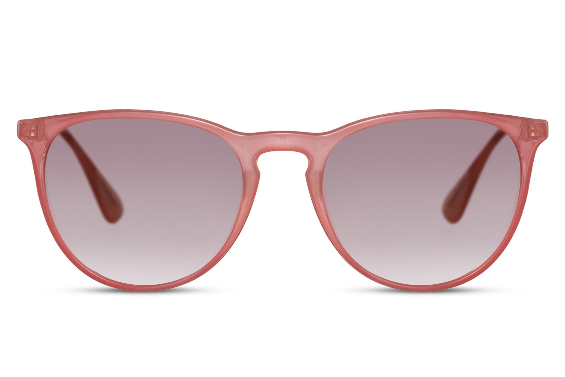 Milan round tinted sunglasses pink metal polycarbonate frame pink rose gradient lens 100% UV400 protection women bold feminine Italian inspired retro summer festival city brunch beach free UK Europe shipping Sunglass Station