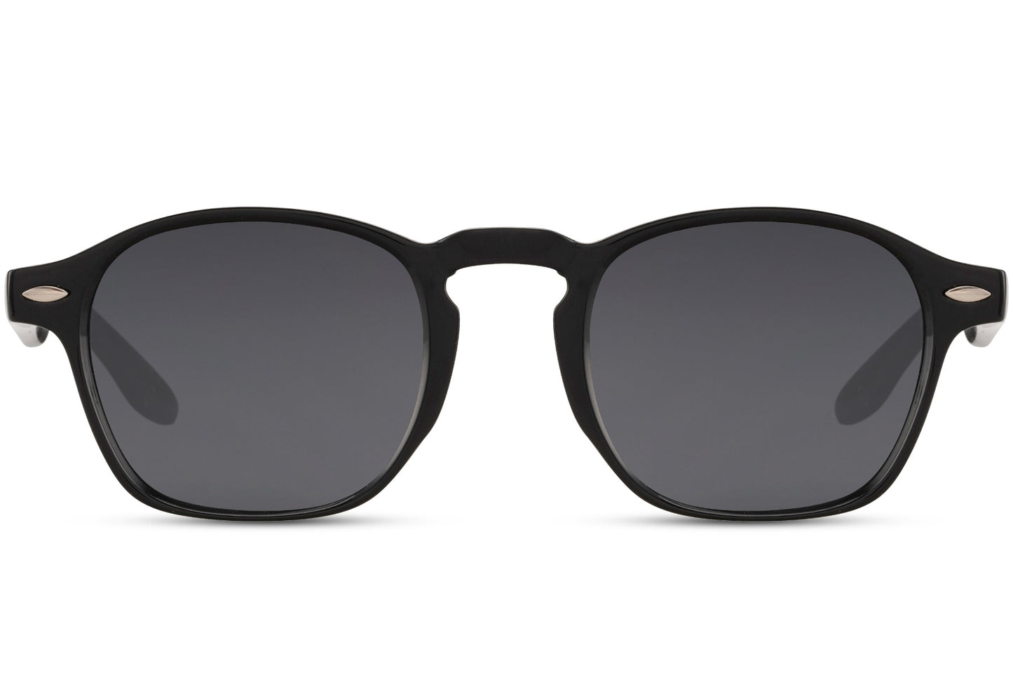 Minimal black sunglasses for casual street style