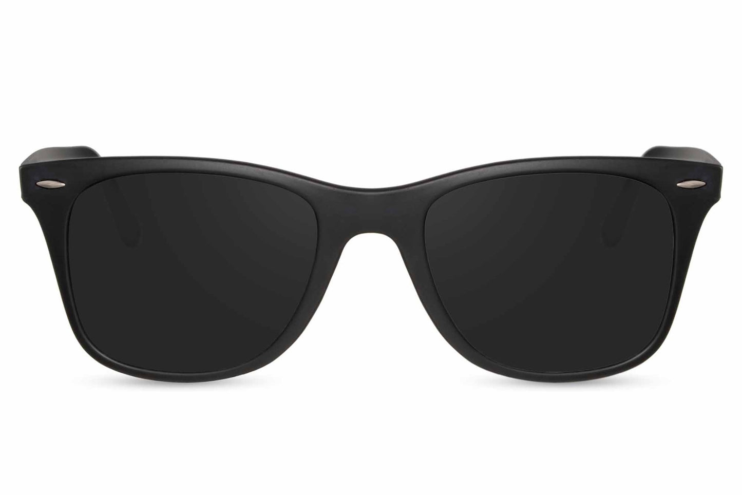 Minimal black sunglasses designed for driving, travel and sunny weather