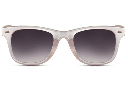 minimal designed translucent frame wayfarer sunglass provides 100% uv protection