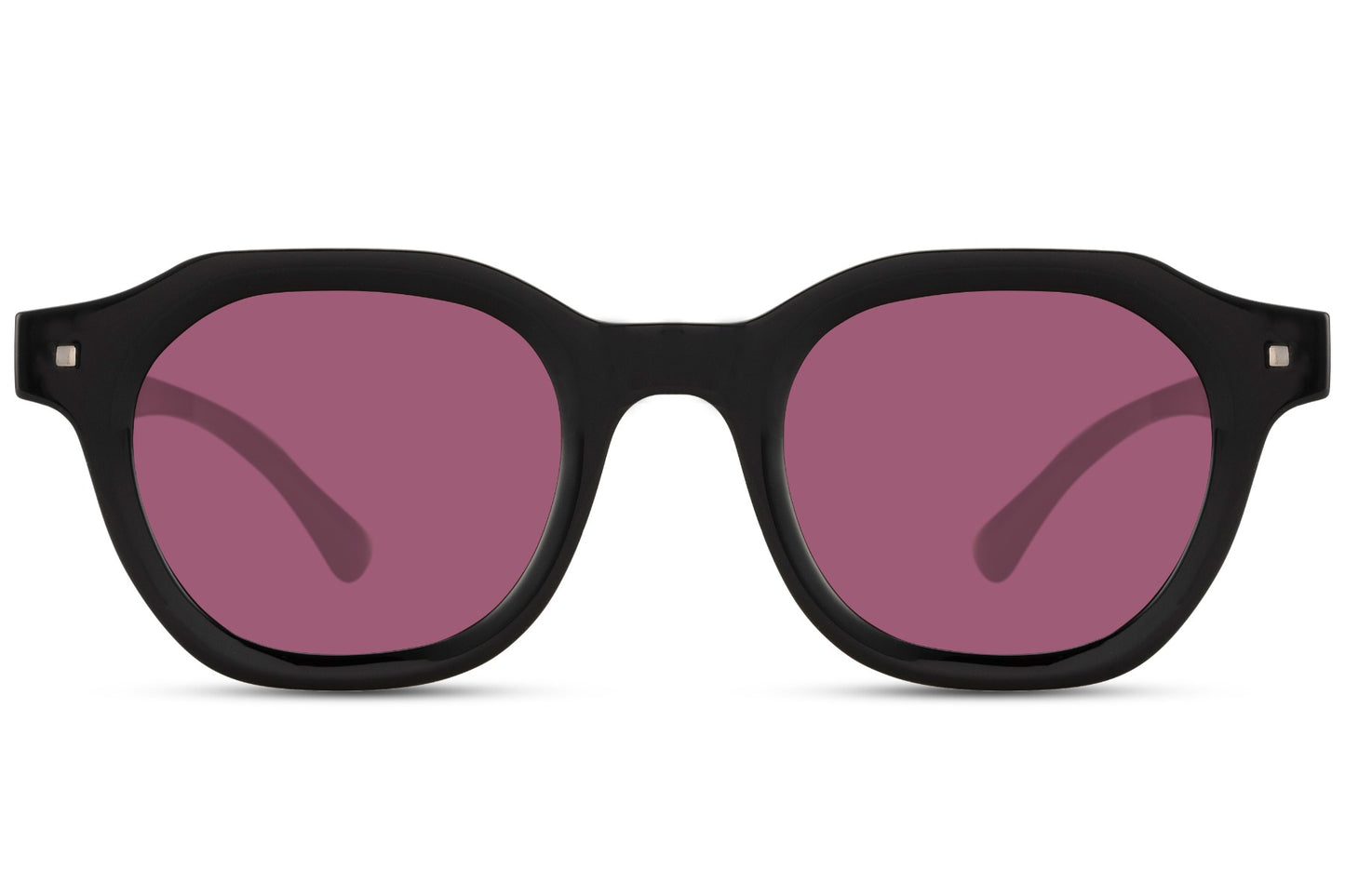Modern angular round sunglasses brown polycarbonate frame purple wine tinted lens UV400 protection men women bold retro angular oversized summer festival beach city free UK Europe delivery Sunglass Station