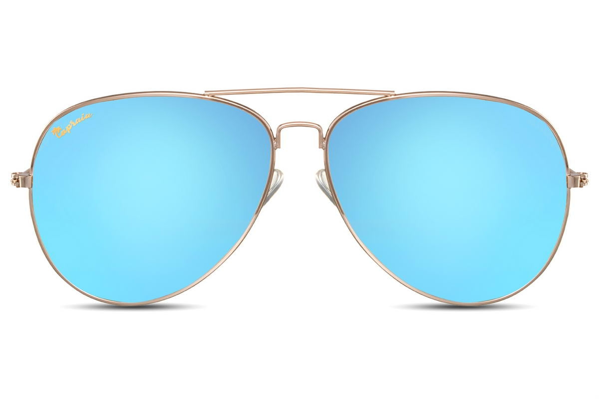 Blue Mirrored Aviator Sunglasses