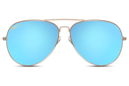 Blue Mirrored Aviator Sunglasses