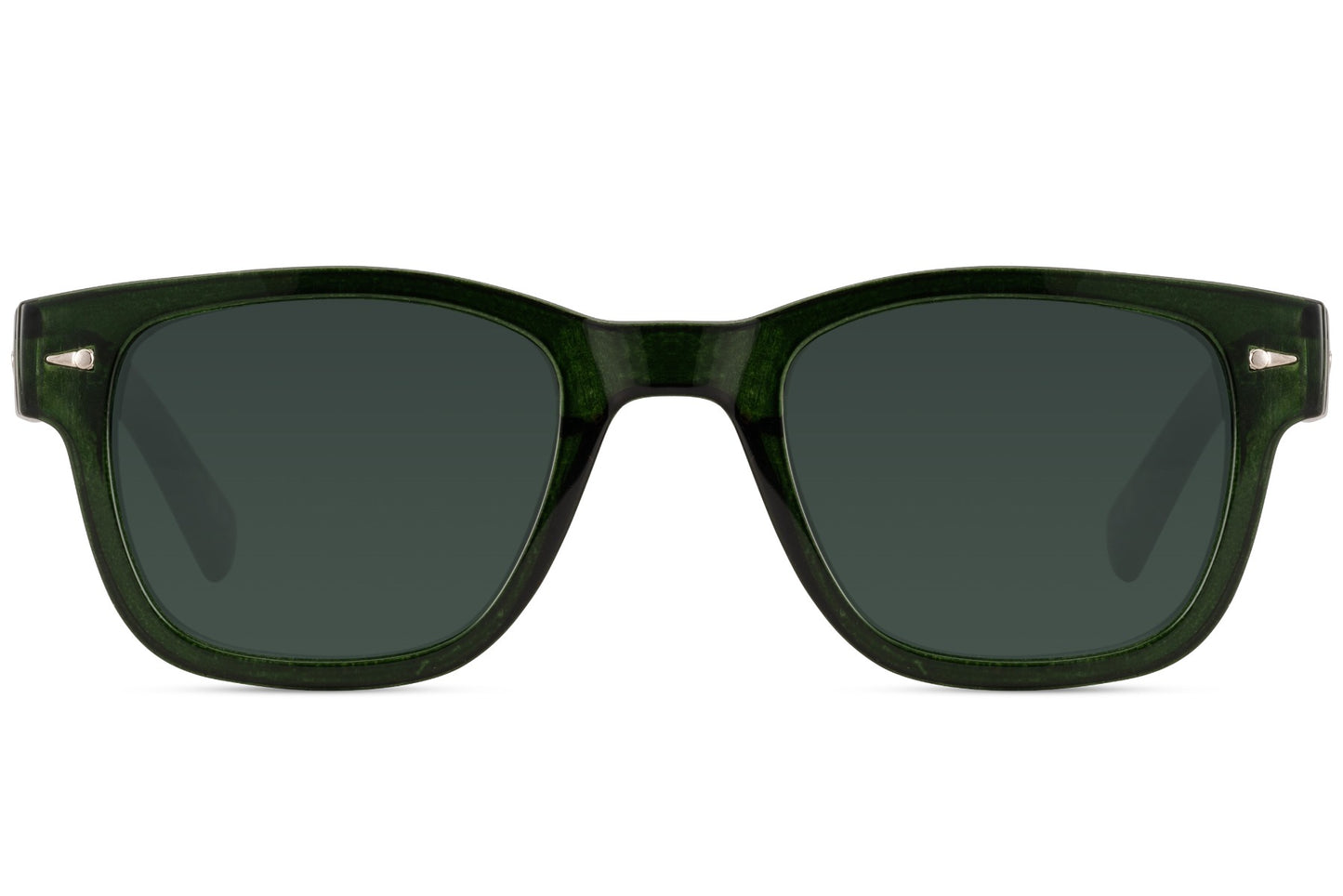 a go to pair of olive green frame unisex sunglass