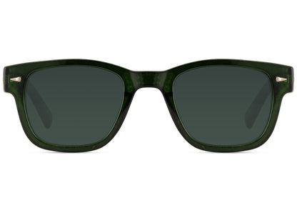 a go to pair of olive green frame unisex sunglass