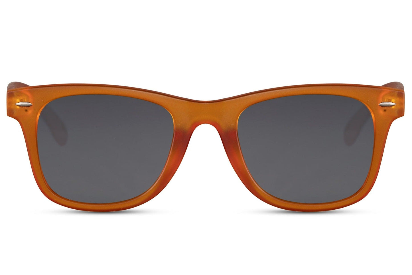 orange frame black tinted lens wayfarer shades for women with classy and minimal design provides 100% uv protection