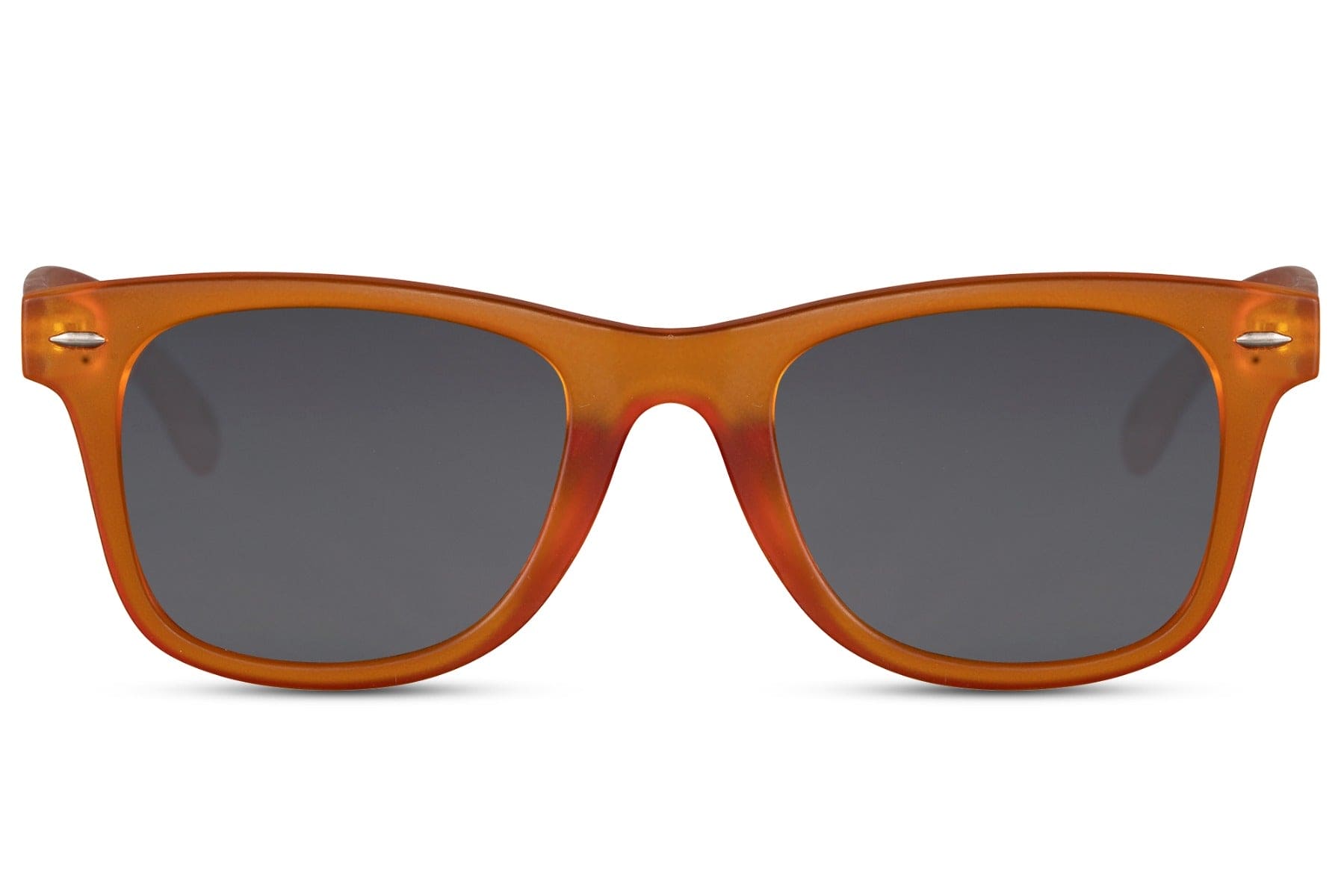 orange frame black tinted lens wayfarer shades for women with classy and minimal design provides 100% uv protection