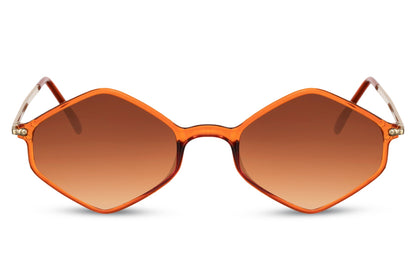 slim frame sunglass in orange colour for narrow face