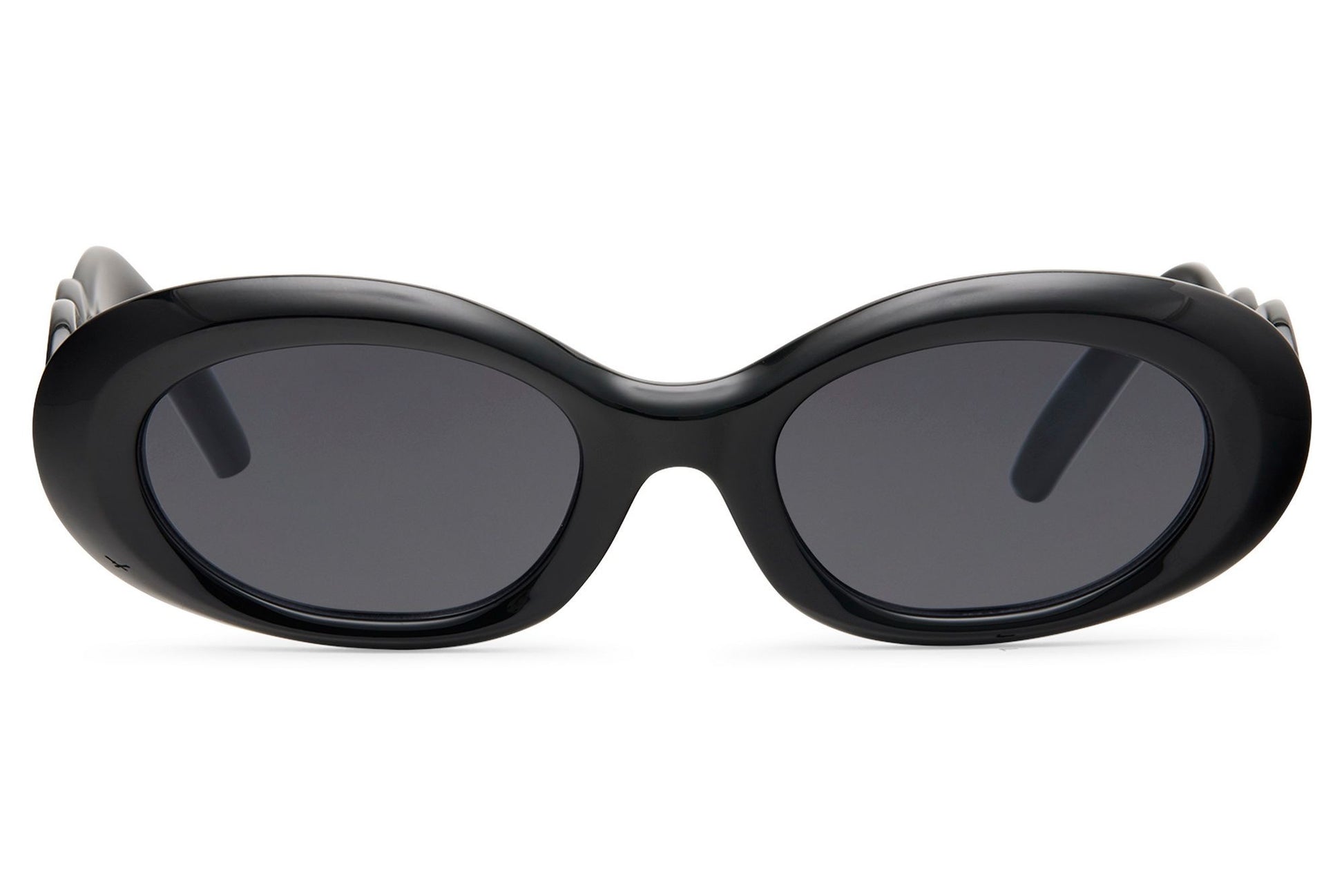 black thick frame oval party sunglasses — clean graphic retro shape for women who treat their accessories like punctuation, UV400 eco-friendly