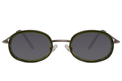 Oval sunglasses for women with leopard print metal frame and black smoke polycarbonate lens – chic classic retro shades for everyday wear and dressier occasions, free delivery UK and Europe from Sunglass Station