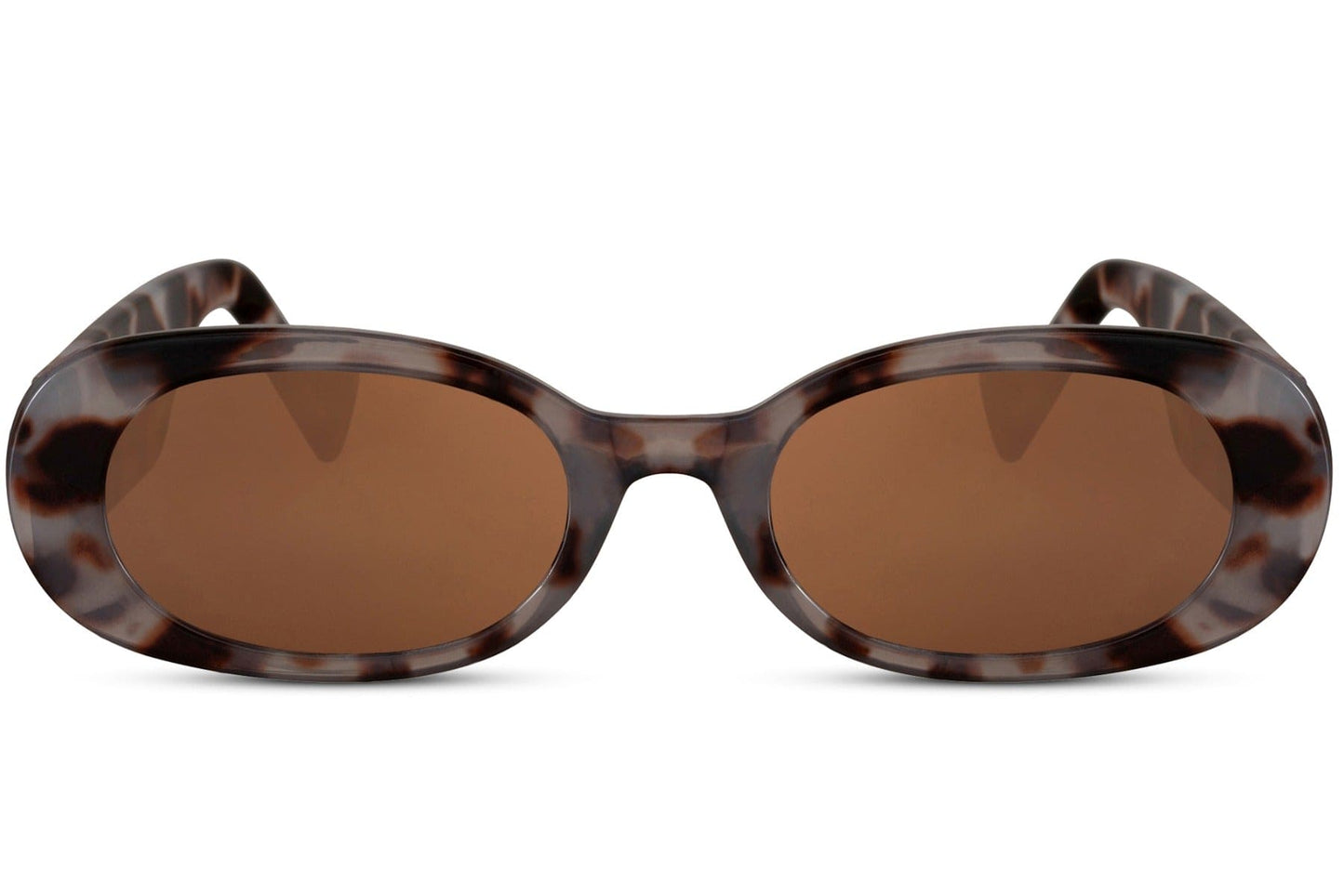 Oval trendy sunglasses for women with brown tortoiseshell animal print polycarbonate frame and brown UV protection lens – retro vintage-inspired round shades for summer holidays and going out, free delivery UK and Europe from Sunglass Station