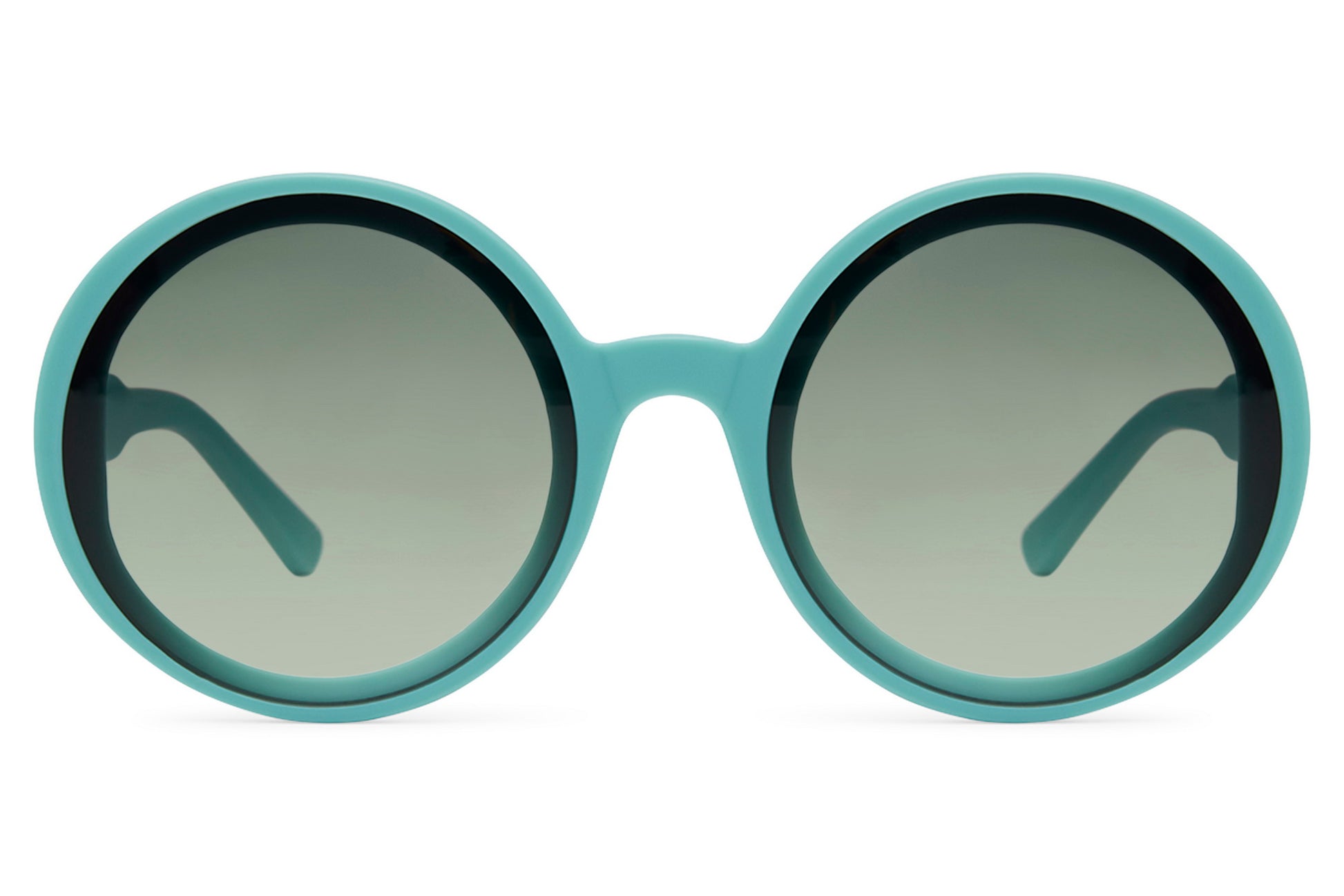 Oversized round sunglasses women teal frame gradient lens UV400 protection retro vintage 70s inspired bold statement summer city festival eyewear free UK Europe shipping Sunglass Station