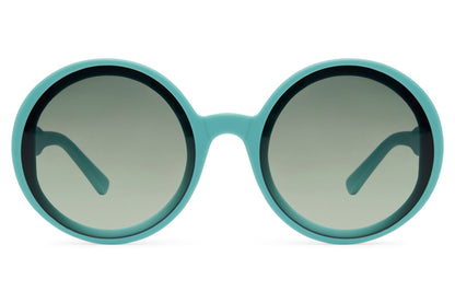 Oversized round sunglasses women teal green polycarbonate frame large lens lightweight UV400 protection comfortable all-day summer beach holiday festival wear free UK Europe delivery Sunglass Station