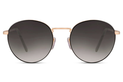 Oversized round tinted sunglasses rose gold metal frame dark smoke gradient polycarbonate lens UV400 protection men women unisex retro glamorous summer city beach holiday free UK Europe delivery Sunglass Station