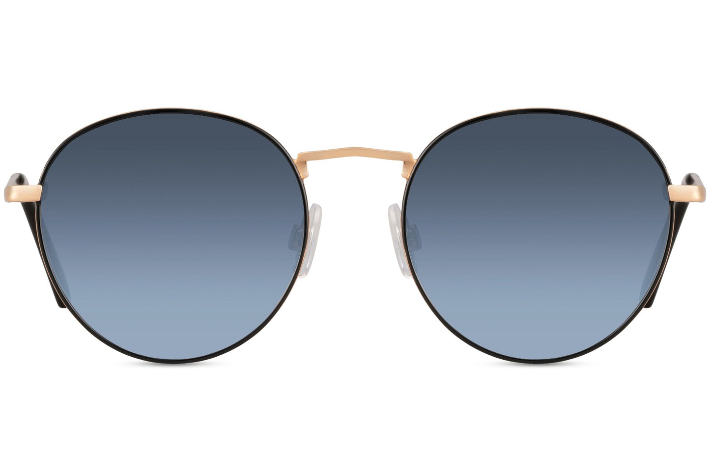 Oversized round tinted sunglasses silver metal frame navy blue tinted polycarbonate lens UV400 protection men women bold statement retro summer festival beach city eyewear free UK Europe delivery Sunglass Station