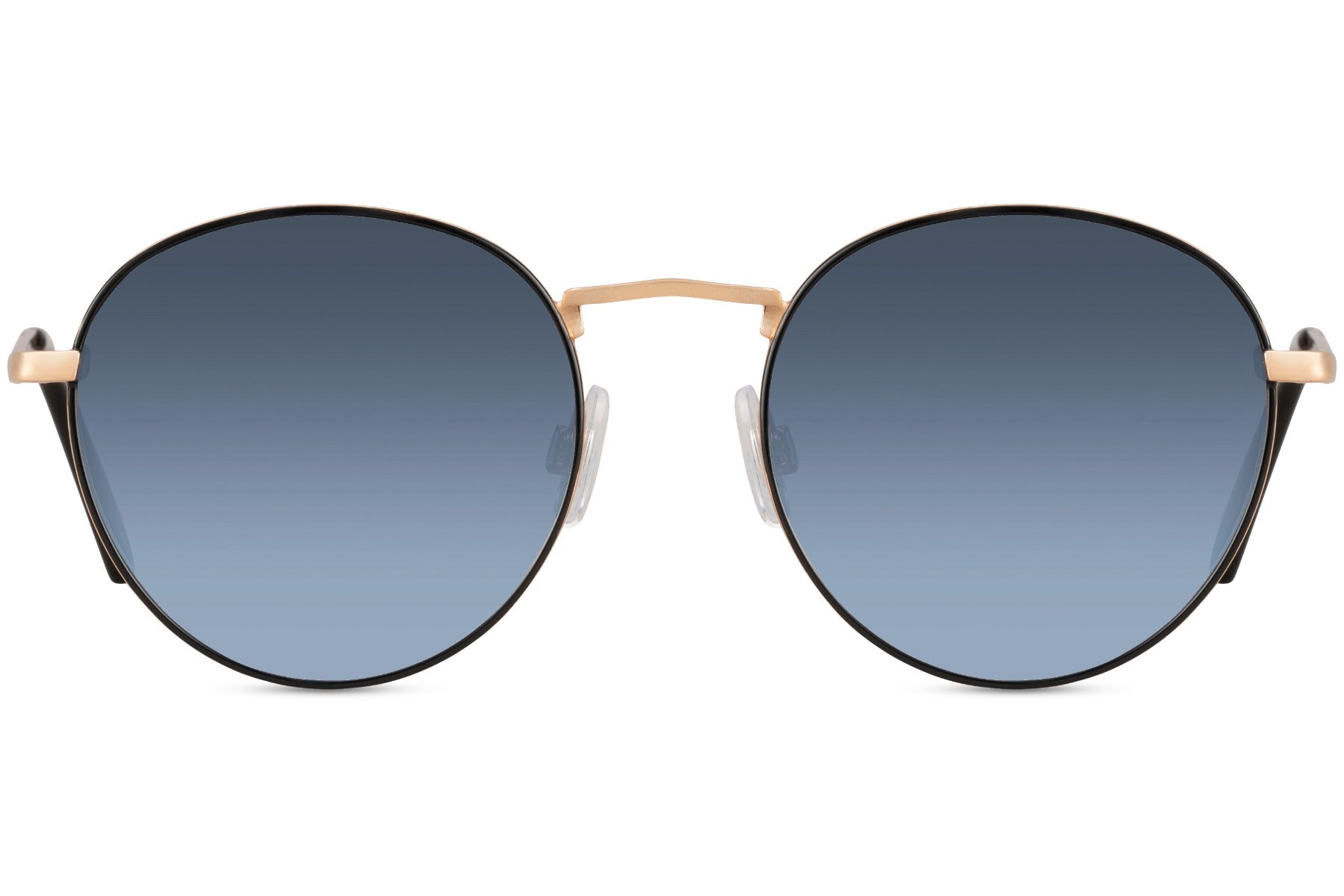 Oversized round tinted sunglasses silver metal frame navy blue tinted polycarbonate lens UV400 protection men women bold statement retro summer festival beach city eyewear free UK Europe delivery Sunglass Station