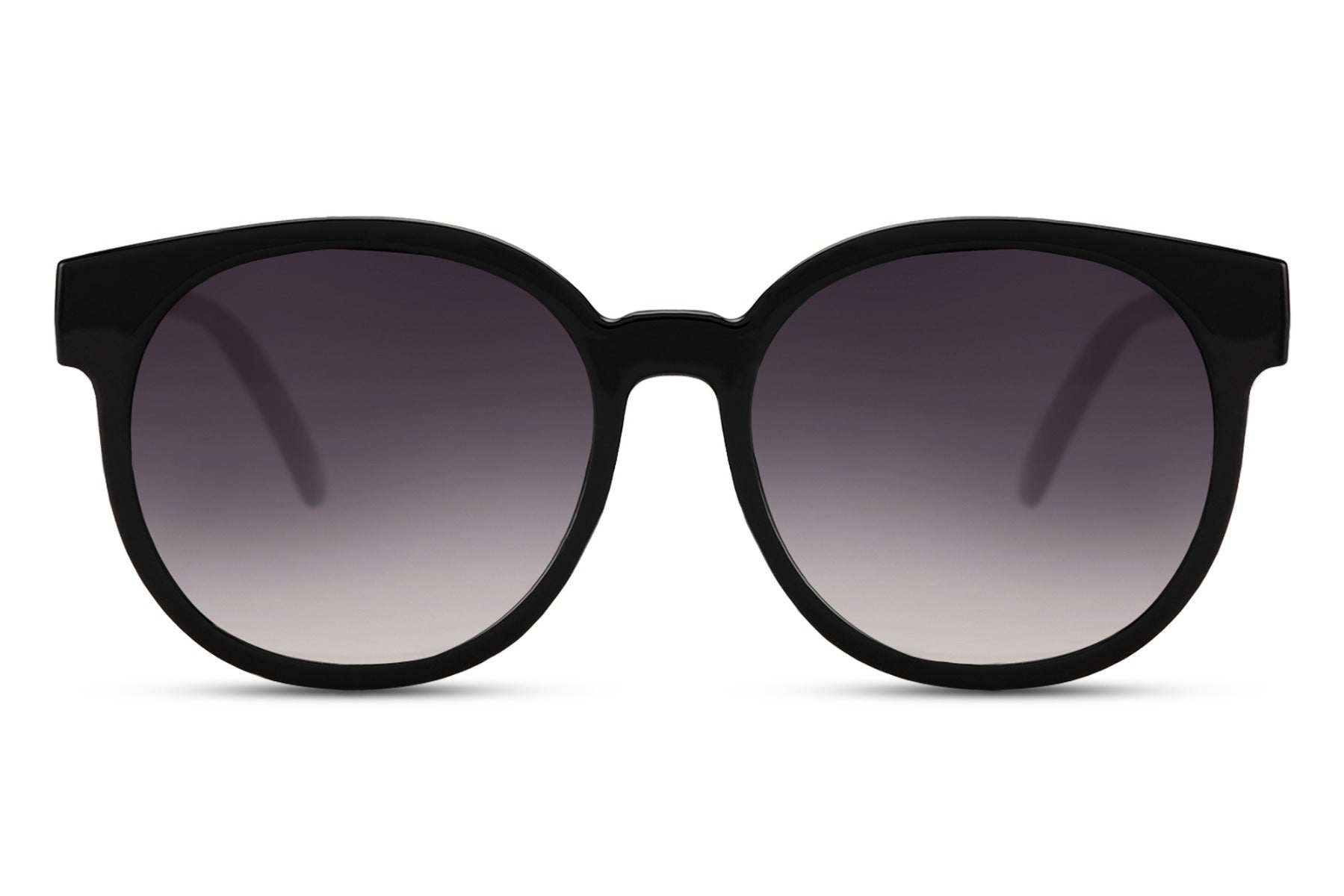 Paris bold round sunglasses women black polycarbonate frame smoke gradient lens UV400 protection oversized glamorous bold Paris street style summer city beach festival free UK Europe delivery Sunglass Station