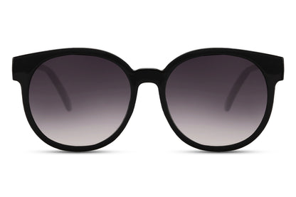 Paris bold round sunglasses women black polycarbonate frame smoke gradient lens UV400 protection oversized glamorous bold Paris street style summer city beach festival free UK Europe delivery Sunglass Station