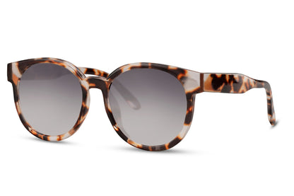 Paris bold round sunglasses women dark tortoiseshell polycarbonate frame smoke gradient lens UV400 protection oversized sophisticated retro vintage Paris chic summer city driving holiday free UK Europe delivery Sunglass Station