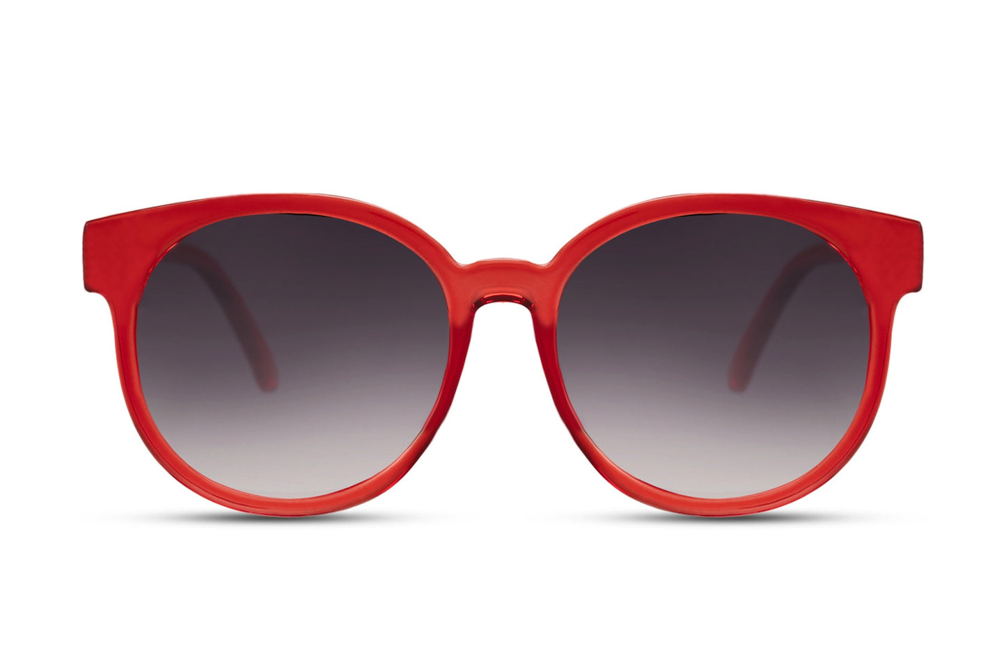 Paris bold round sunglasses women red polycarbonate frame smoke gradient lens UV400 protection oversized bold glamorous statement Paris street style summer festival city beach free UK Europe shipping Sunglass Station