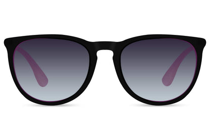 Paris round polarised sunglasses black acetate frame smoke gradient polarised TAC 1.1mm lens anti-glare UV400 UVA UVB protection women driving hiking cycling outdoor adventure athleisure free UK Europe shipping Sunglass Station