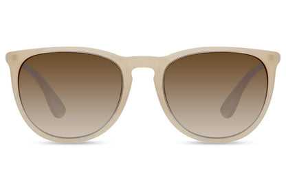 Paris round polarised sunglasses cream vintage acetate frame warm brown gradient polarised TAC 1.1mm lens 100% UVA UVB protection women non-allergenic all-day comfort free UK Europe delivery Sunglass Station