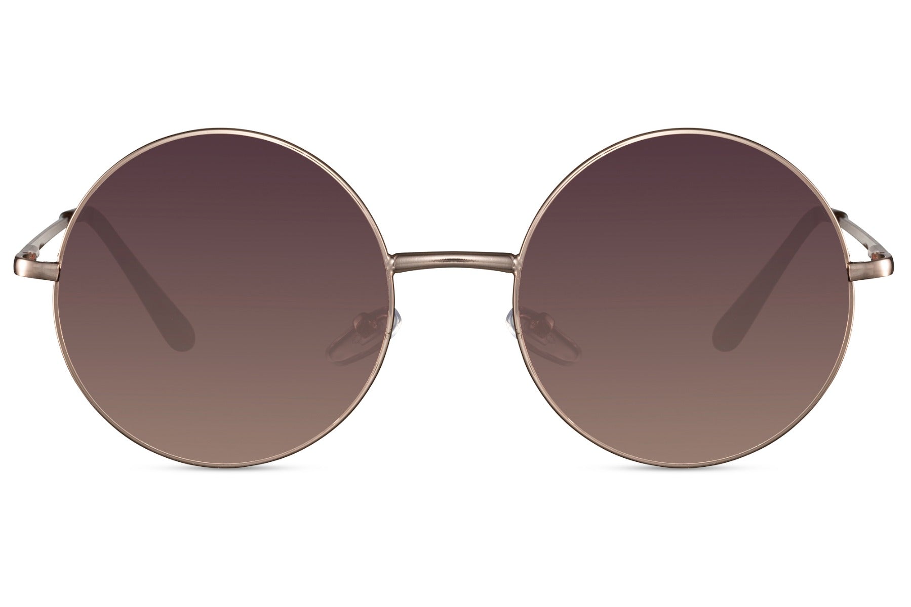 Paris tinted lens round sunglasses gold slim metal frame mauve gradient lens retro 100% UV400 protection women men lightweight everyday summer city festival beach free UK Europe delivery Sunglass Station