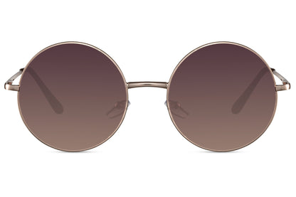Paris tinted lens round sunglasses gold slim metal frame mauve gradient lens retro 100% UV400 protection women men lightweight everyday summer city festival beach free UK Europe delivery Sunglass Station