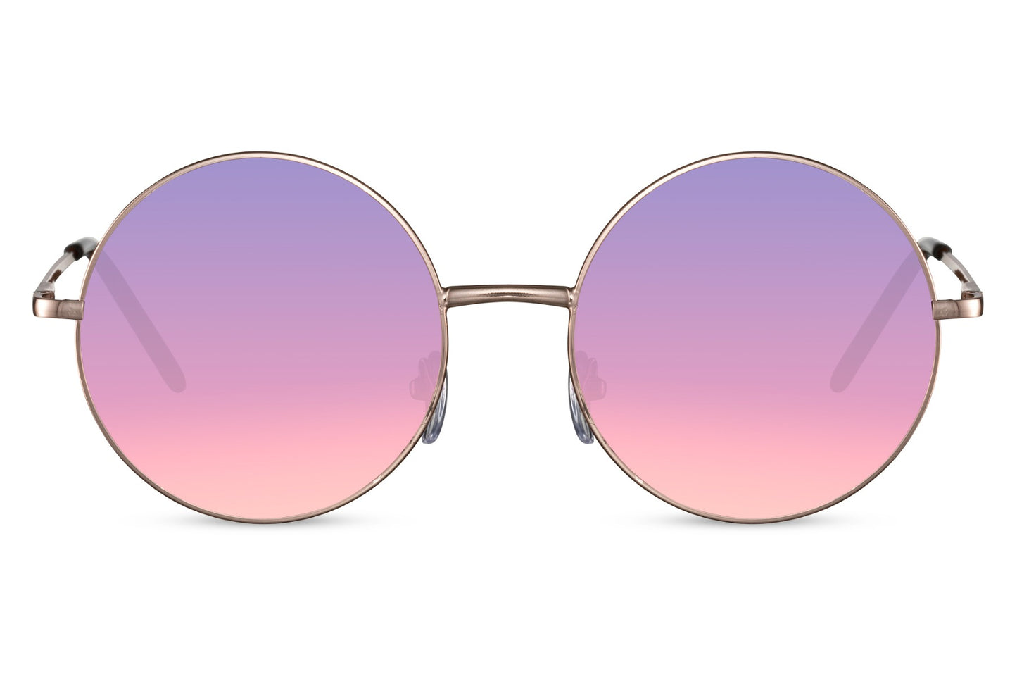 Paris tinted lens round sunglasses gold metal frame purple violet tinted lens 100% UV400 protection women men bold retro Paris street style summer festival city beach free UK Europe shipping Sunglass Station