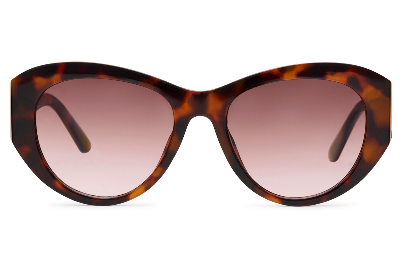 Tortoiseshell oversized cat-eye party sunglasses with rose mauve gradient lens — St Tropez refinement in a bold feminine frame, the Riviera lens pairing that flatters every skin tone, eco-conscious polycarbonate