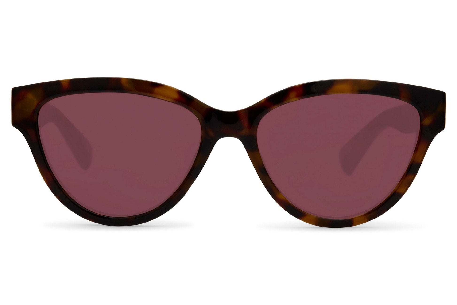 Burgundy frame cat-eye party sunglasses with red tinted lens — deep-toned Riviera glamour, the warm lens that photographs beautifully in golden coastal light | Sunglass Station | Free shipping across UK & Europe