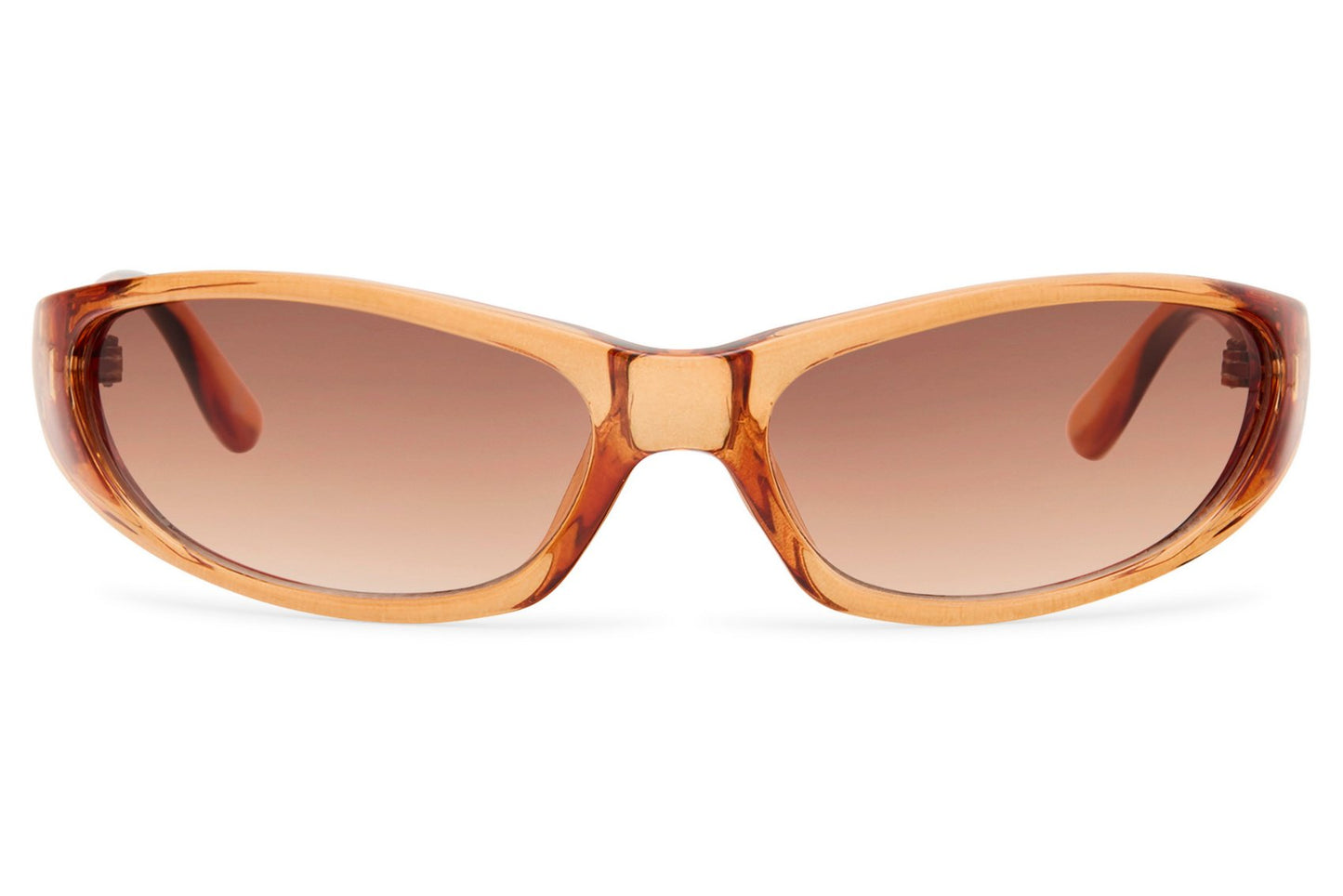 Peach brown tinted Y2K visor party sunglasses — euro summer and festival eyewear for women | Sunglass Station UK